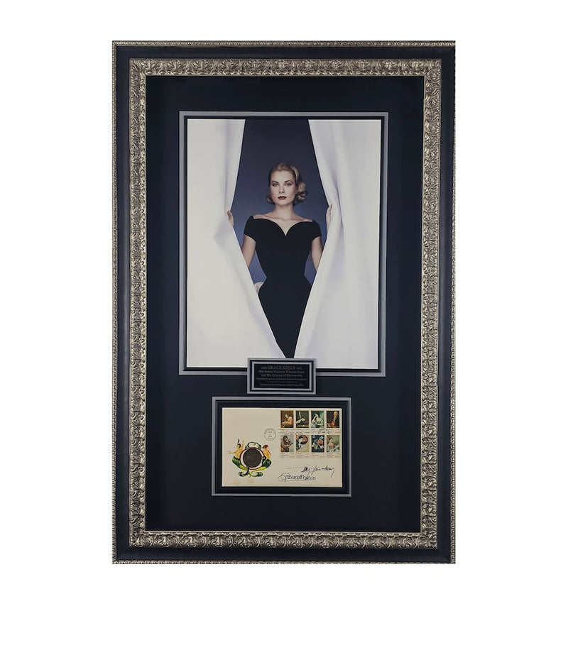 Leipzig Galleries framed display Grace Kelly signed letter 104cm x 69cm (British brand)