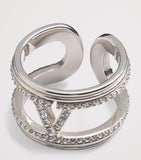 Valentino Garavani crystal VLogo ring (British brand)
