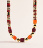 Eddie Borgo gold-plated amber and carnelian patch necklace, UK version