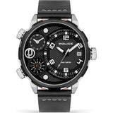 Superdrug Police Men's Ray Watch Black Leather Strap Watch- Buy online at McGrocer