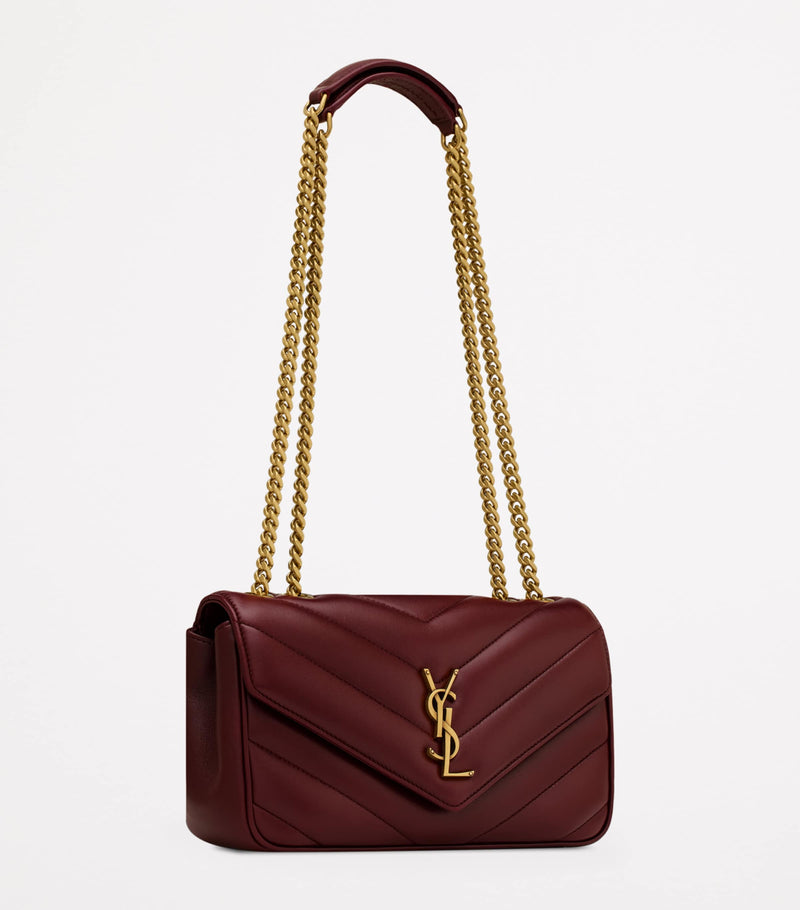 Saint Laurent small Loulou shoulder bag in padded matelassé leather, imported from the UK