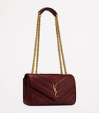 Saint Laurent small Loulou shoulder bag in padded matelassé leather, imported from the UK