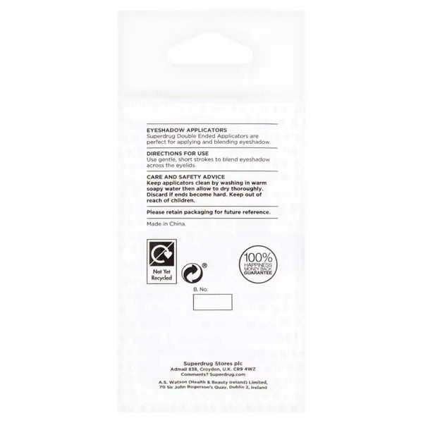 Superdrug double ended cosmetic applicators for eyeshadow (British brand)