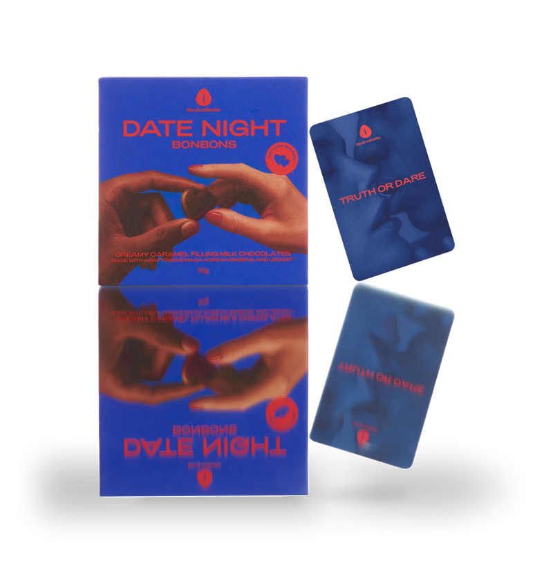 The Oh Collective date night bonbons milk chocolate 50g, imported from the UK