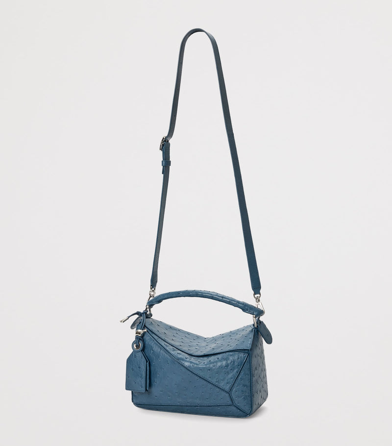 LOEWE Puzzle top-handle handbag ostrich leather, imported from the UK