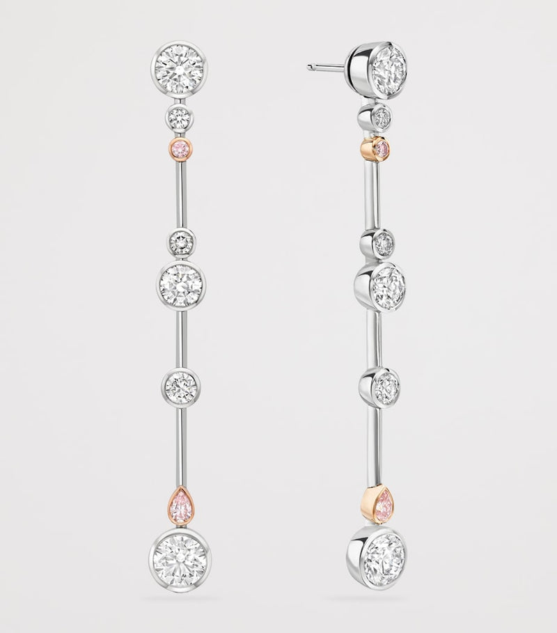 Boodles Raindance earrings platinum rose gold diamond, UK version