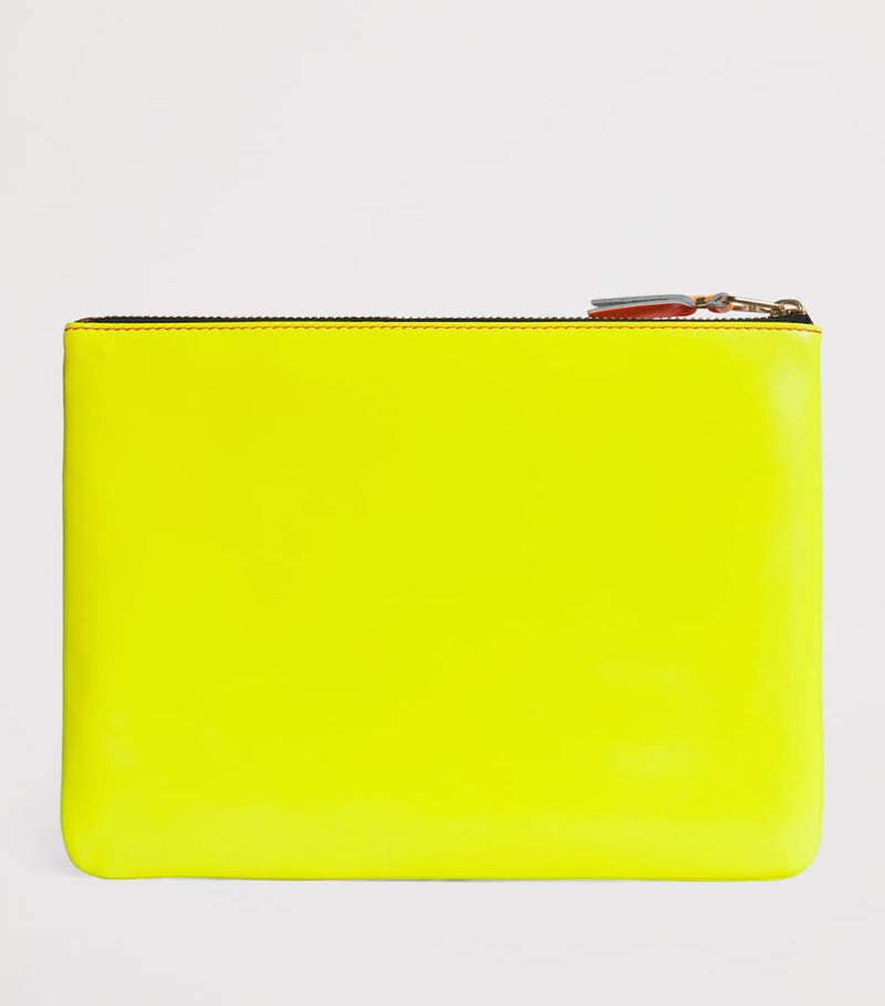 Comme des Garçons Super Fluo large leather pouch - British product
