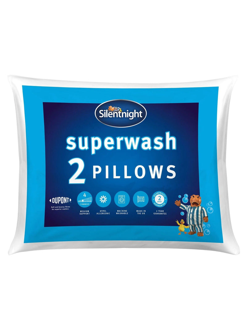 Silentnight Medium Superwash Pillows 2 Pack (British brand)