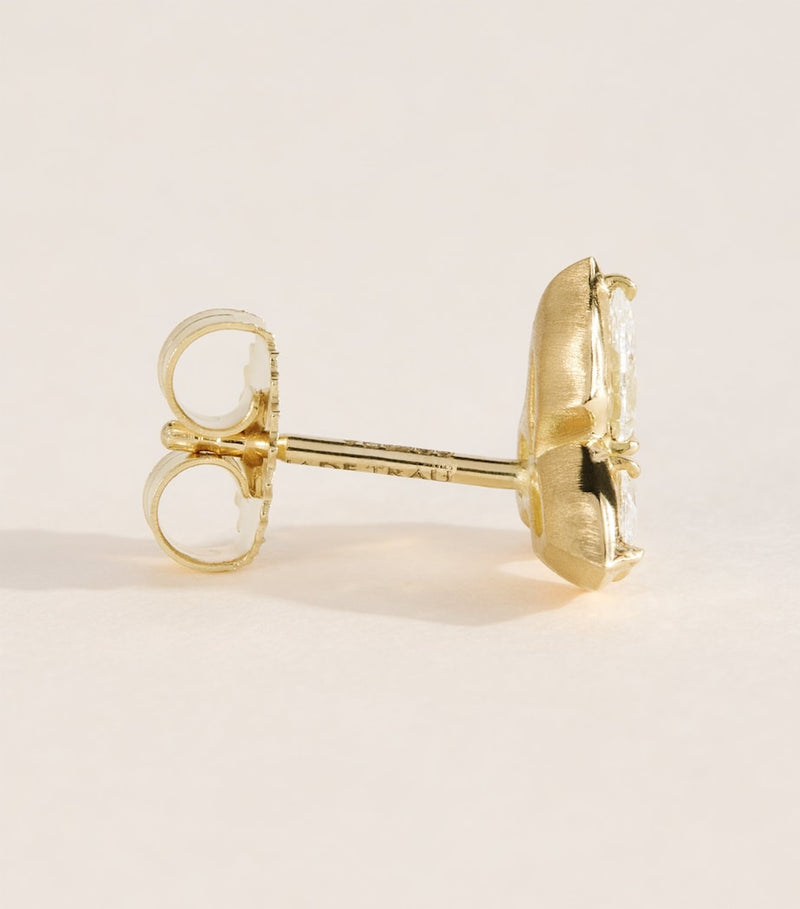 Jade Trau yellow gold diamond Poppy Cluster stud earrings - British product