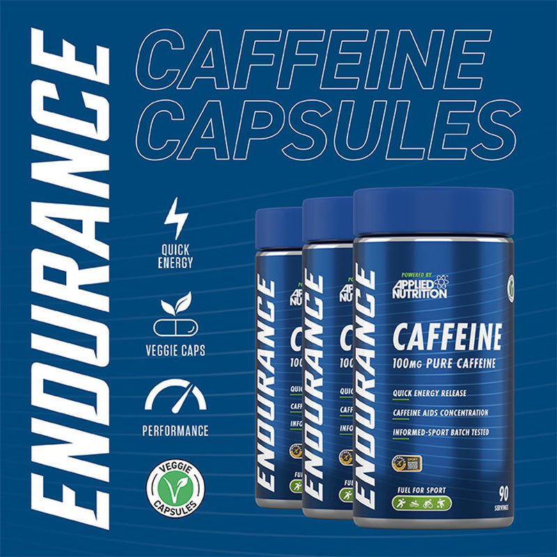 Applied Nutrition Pure Caffeine 100mg 90 Capsules - British product