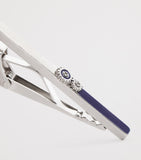 Tateossian gears tie clip brushed silver-tone enamel, UK version