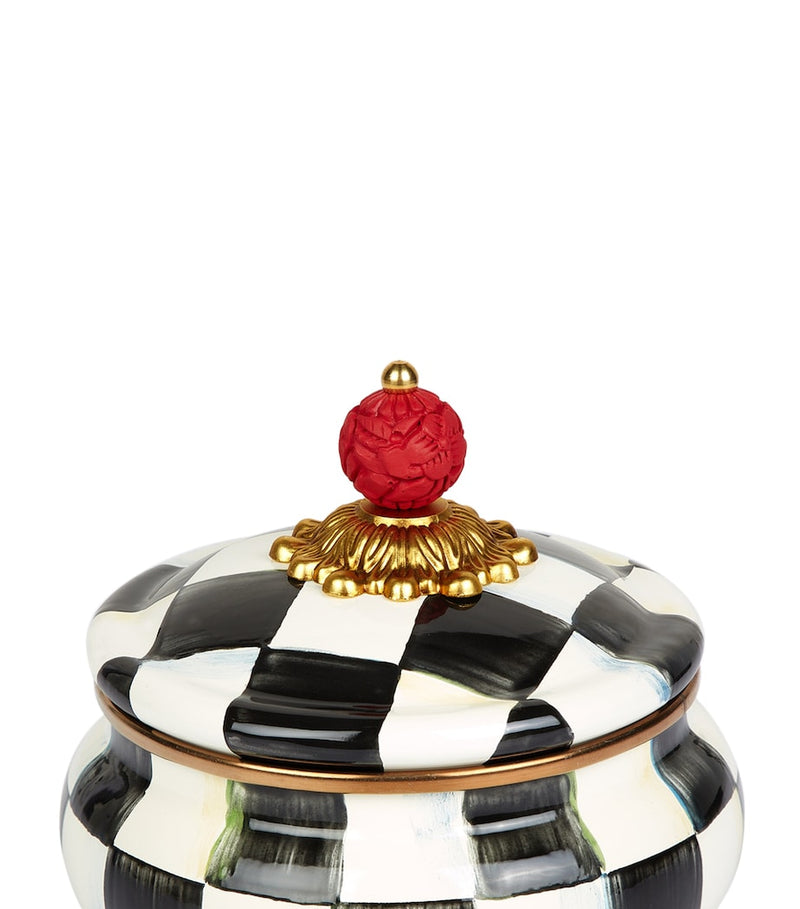 MacKenzie-Childs Courtly Check small squashed pot, UK version
