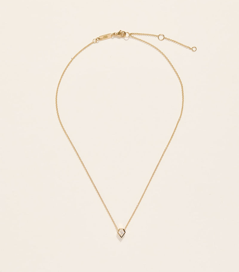 Azlee yellow gold shield diamond trace chain necklace - British product