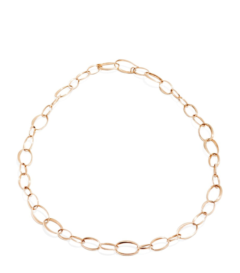 Pomellato rose gold hoop chain necklace (British brand)