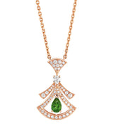 Harrods Bvlgari Divas' Dream Rose Gold Diamond and Green Tourmaline Necklace- Buy online at McGrocer