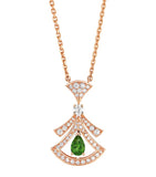 Bvlgari Divas' Dream rose gold necklace diamonds green tourmaline (British brand)