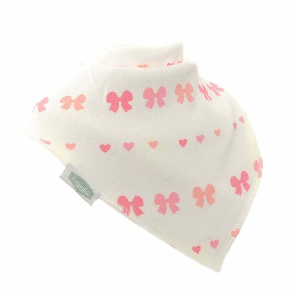 Ziggle Hearts and Bows Bandana Dribble Bib Set