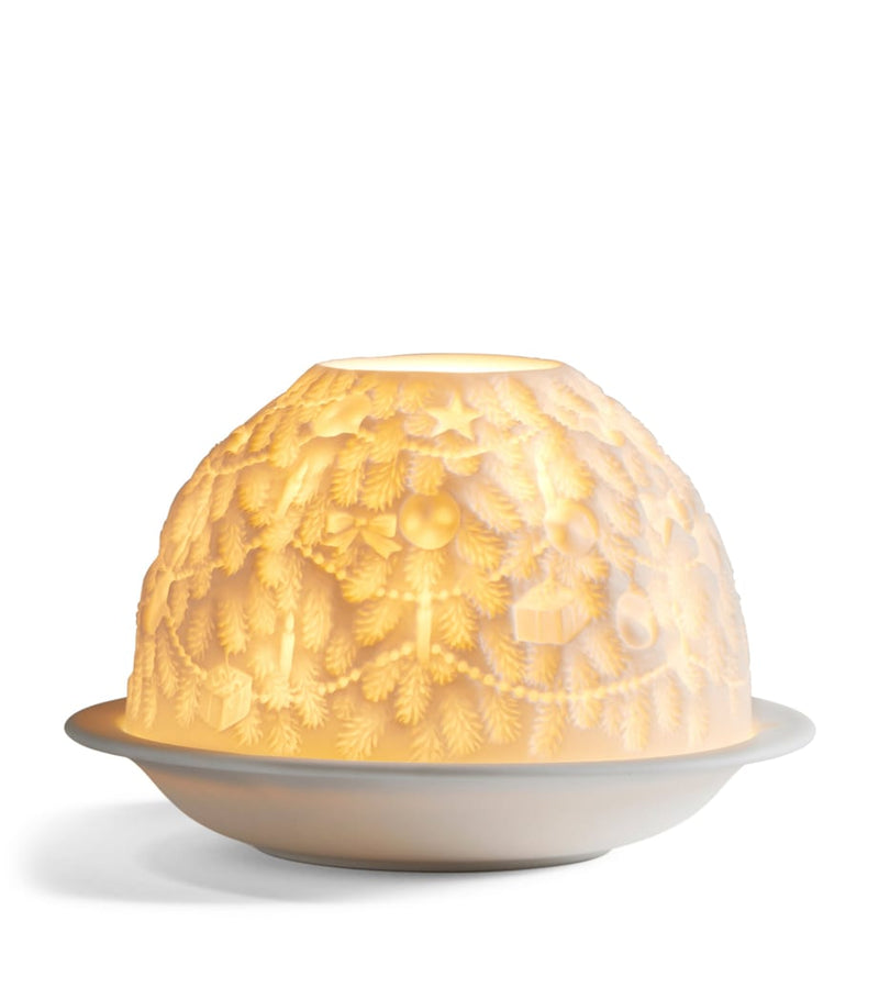 Bernardaud Christmas tree LED votivelight lithophane, imported from the UK