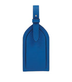Smythson leather luggage tag with press-stud fastening and adjustable strap 12.5cm x 7cm (British brand)