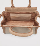 Aspinal of London Savannah bag in raffia and suede - British product