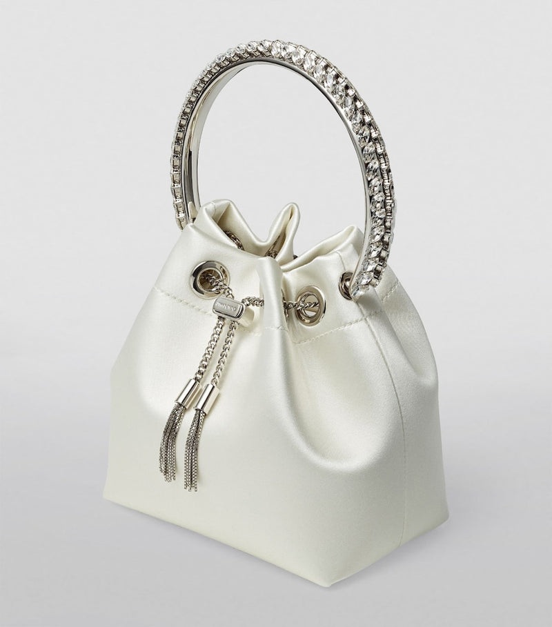 Jimmy Choo satin Bon Bon top-handle bag, imported from the UK