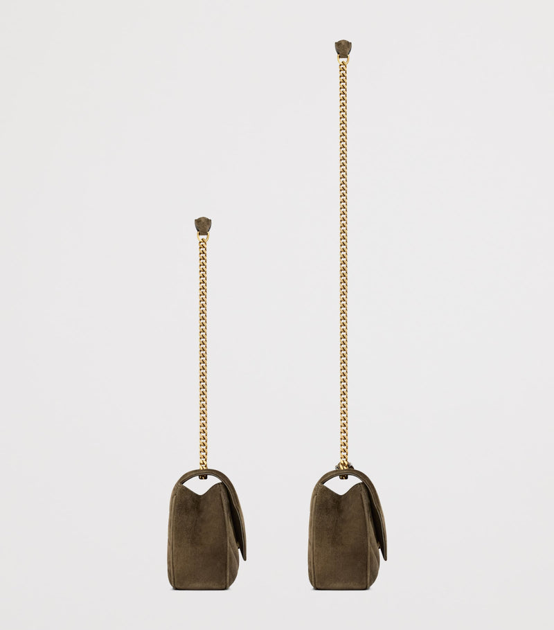 Saint Laurent Small Loulou shoulder bag in padded suede, imported from the UK