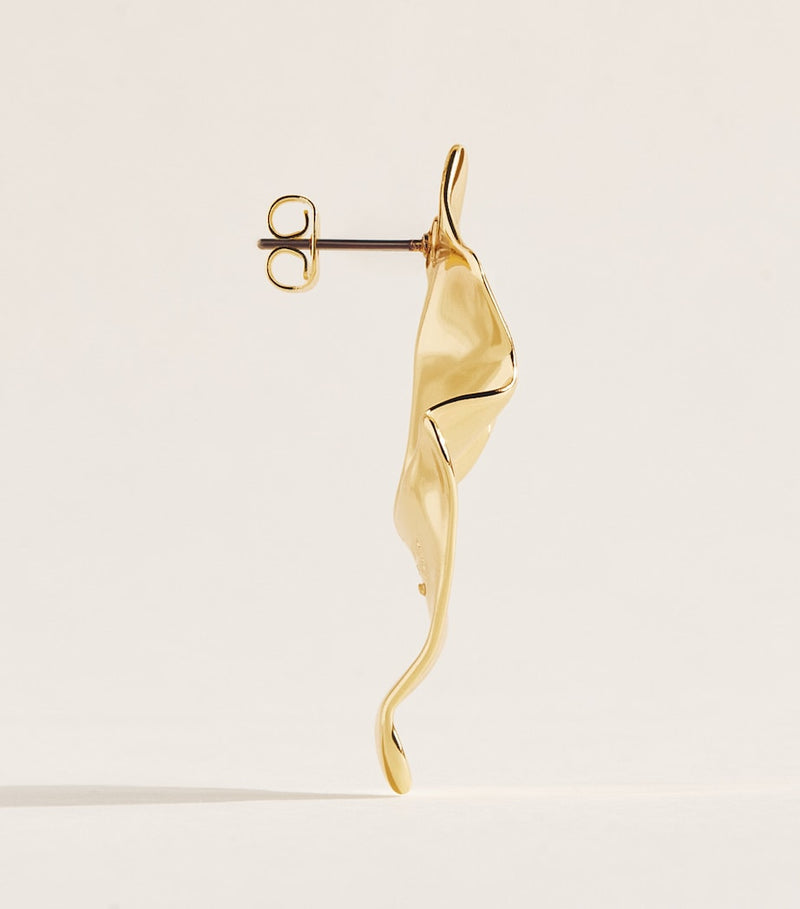 Alexis Bittar gold-plated crumpled earrings, imported from the UK