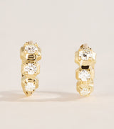 Harrods Jade Trau Mini Yellow Gold and Diamond Sophisticate Huggie Earrings- Buy online at McGrocer