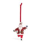 Harrods Father Christmas tree decoration glass ornament with velvet ribbon, imported from the UK