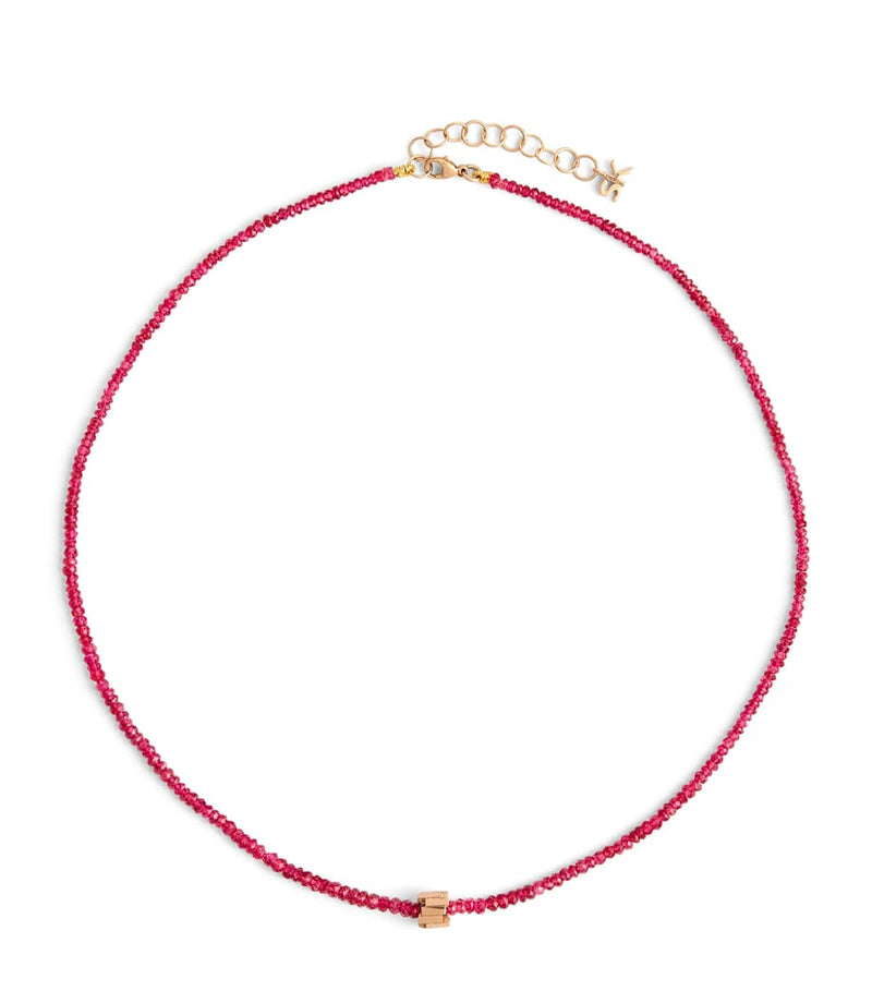 Suzanne Kalan Infinite beaded necklace rose gold spinel, imported from the UK