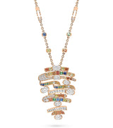 Harrods Boodles Rose Gold Diamond Sapphire and Tsavorite Play of Light Pendant Necklace- Buy online at McGrocer