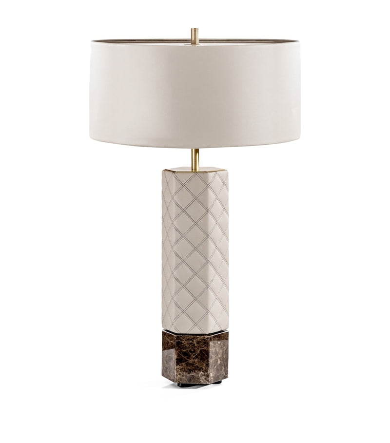 Colunex Cosmopolitan table lamp with leather shade and marble base (British brand)