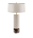 Colunex Cosmopolitan table lamp with leather shade and marble base (British brand)