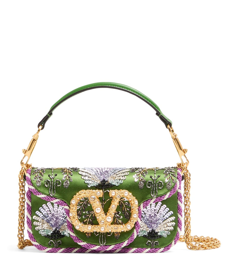 Valentino Garavani small embellished Locò shoulder bag, imported from the UK