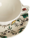 Gien breakfast cup and saucer set with floral design, 300ml, UK version