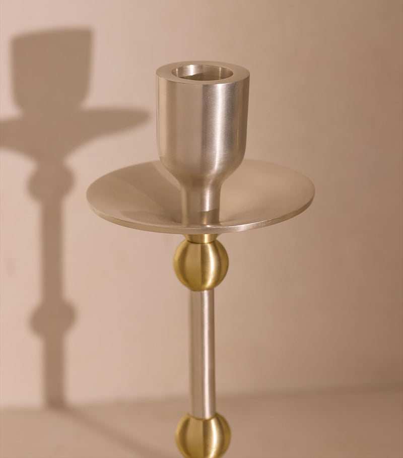 Soho Home medium silver-plated Cilia candlestick holder 25cm (British brand)