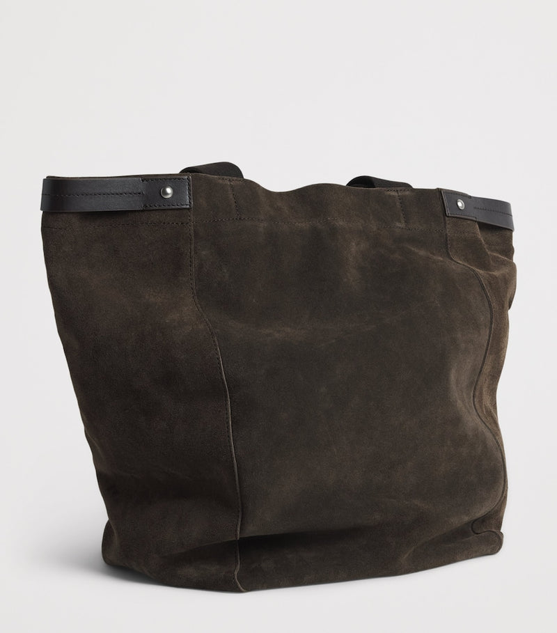 NN.07 suede tote bag with handles and strap, imported from the UK