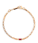 Harrods Suzanne Kalan Rose Gold and Ruby Medium Empty Link Block Chain Bracelet- Buy online at McGrocer