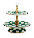 MacKenzie-Childs Emerald Check two-tier sweet stand (British brand)