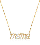 Harrods NOA Mini Yellow Gold and Diamond Mama Necklace- Buy online at McGrocer