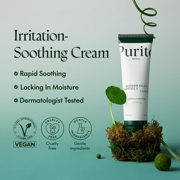 PURITO Wonder Releaf Centella Face Cream 50ml (British brand)