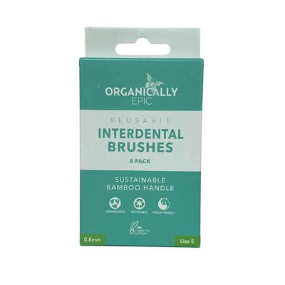 Organically Epic Bamboo Interdentalbørster Størrelse 5 Grønn 0,8 mm