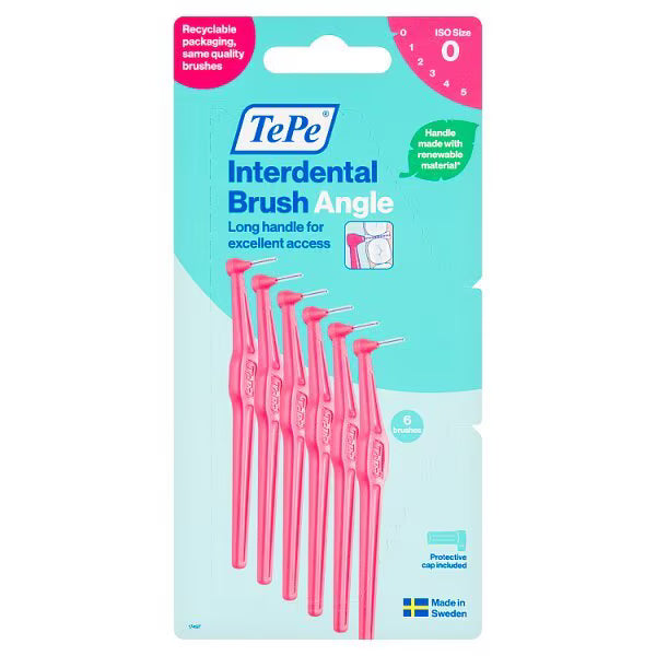 Tepe Angle Interdental Brush Pink Oral Care Tool (British brand)