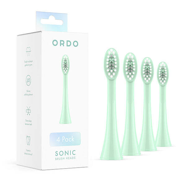 Ordo Sonic Brush Head Mint Green 4 pack, imported from the UK