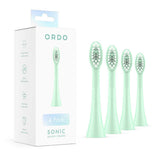 Ordo Sonic Brush Head Mint Green 4 pack, imported from the UK