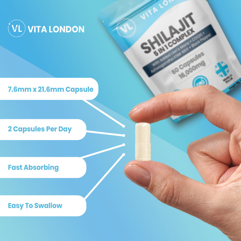 Shilajit 5-in-1 Complex capsules 60 count (British brand)