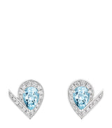 Harrods Chaumet White Gold, Diamond and Aquamarine Joséphine Aigrette Stud Earrings- Buy online at McGrocer