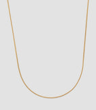 Azlee yellow gold thin wheat chain necklace 51cm, imported from the UK