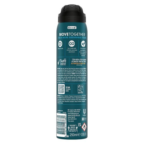 Sure Men Antiperspirant Deo Aerosol Nonstop Invis Ice 250ml GOODS Superdrug