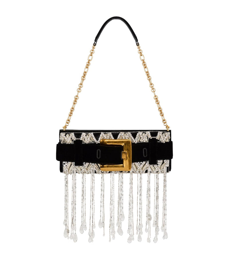 Balmain Anthem embellished clutch bag (British brand)